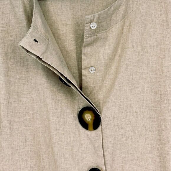 Peck & Peck Women’s Linen Beige Button-Front Tunic M - Picture 7 of 9